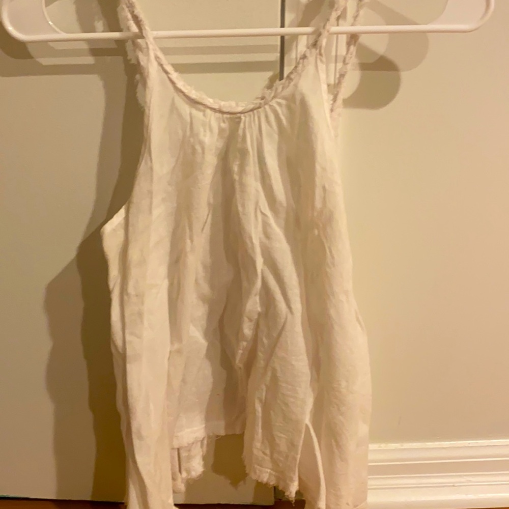 Linen open back halter top